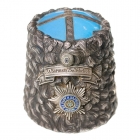 Подарочная серебряная стопка-чарка в виде головного убора Оренбургского казачьего полка