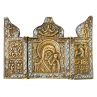 Икона трех стоварчатая Казанской Божьей Матери с праздниками
