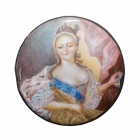 Накладка эмалевая на портсигар или шкатулку с императрицей Елизаветой Петровной
